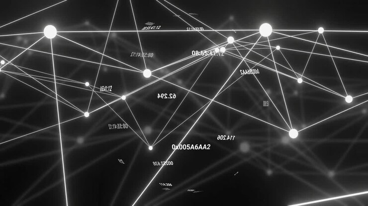 Animazione di numeri con rete di connessioni