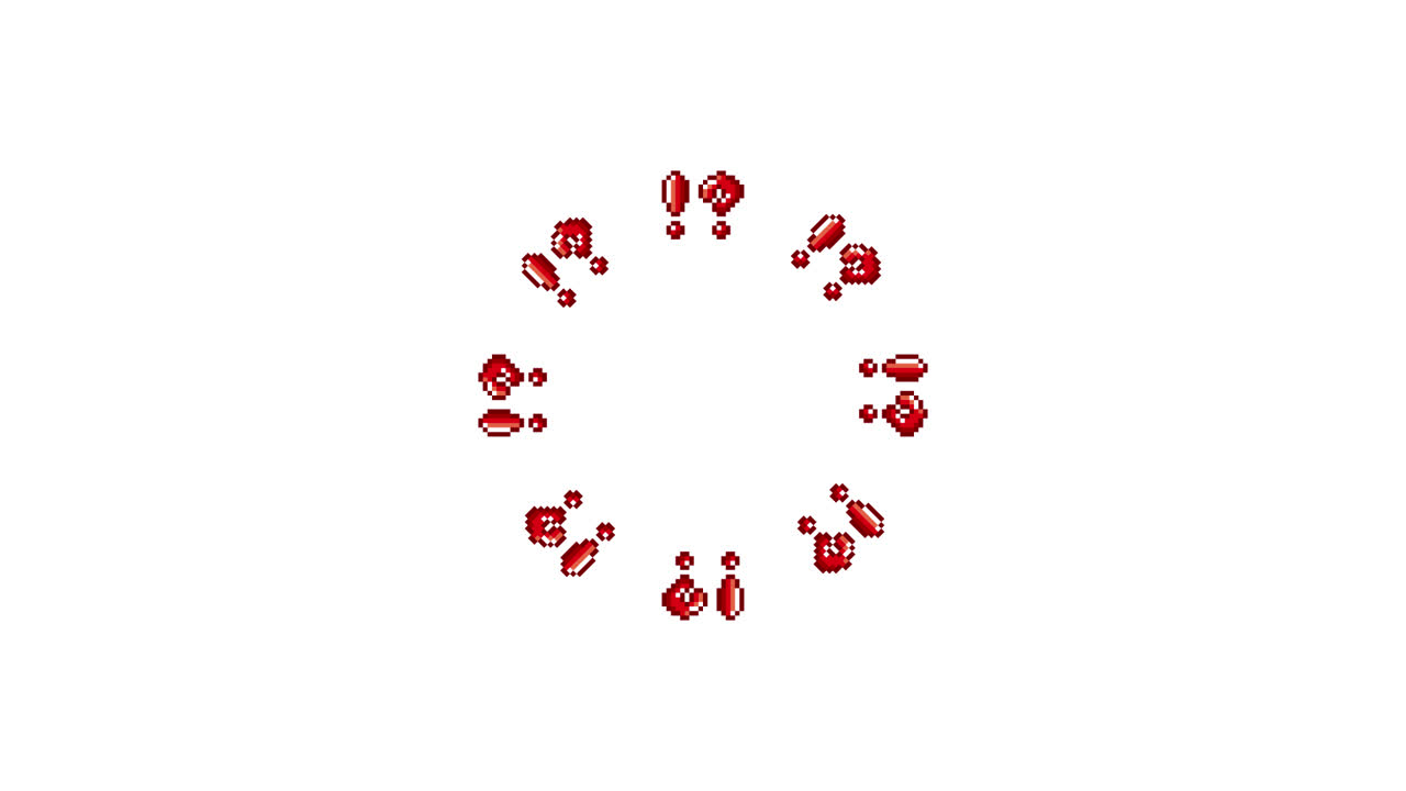 Pixel Art Mini Interrobang Spinning Circle Animated Overlay Transparent 30fps (4)