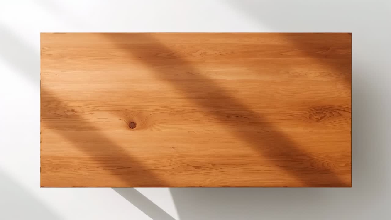 Riproduzione iniziale di una trottola di legno che ruota e si inclina, rivelando una piccola gamba su un piano bianco con bande luminose