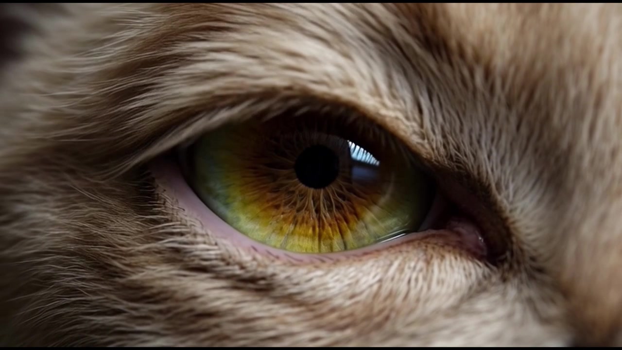 Primo piano estremo di un occhio di gatto che ammicca