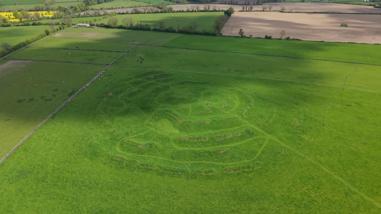 Aerial View Of The Hill of Ward. Tlachtga An Iron Age Earthen Ringfort In County Meath, Ireland
