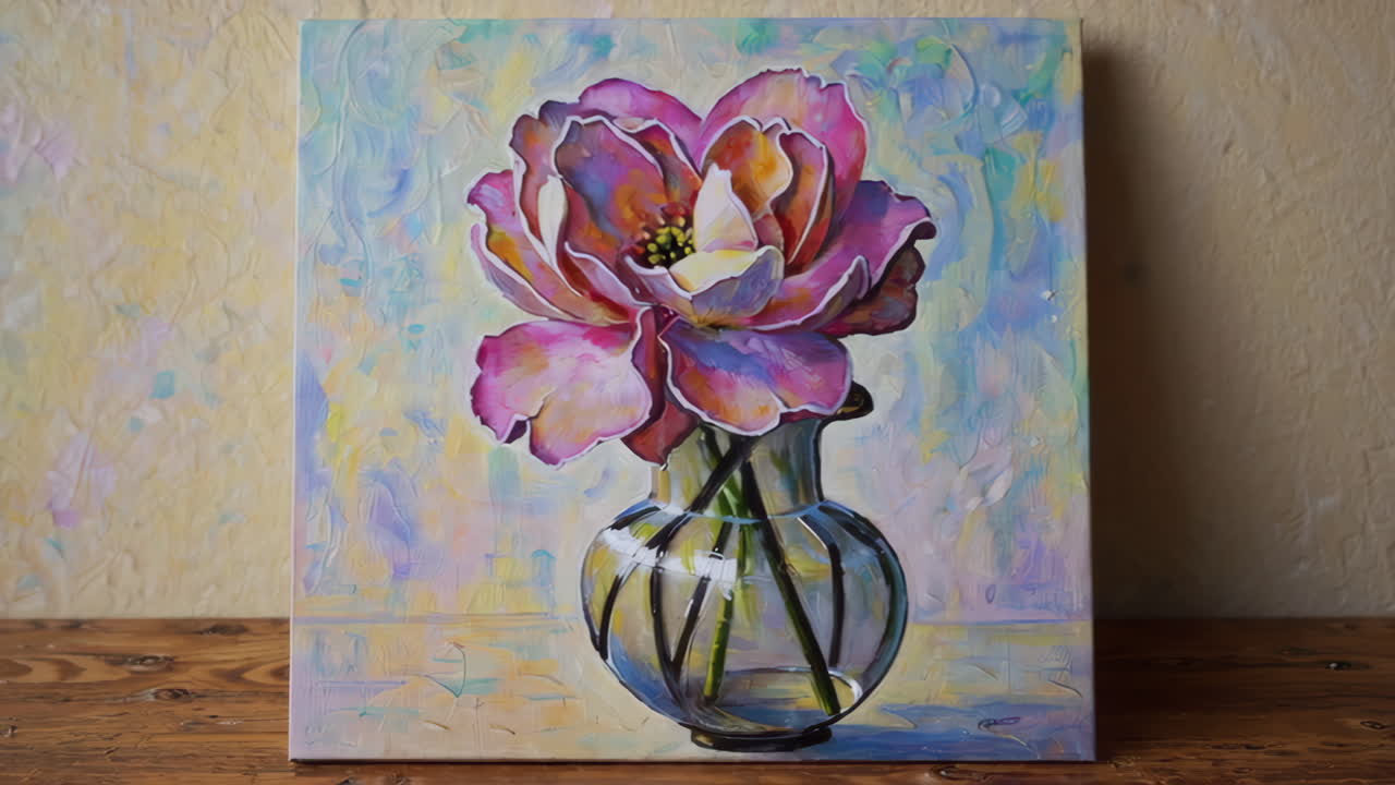 Colorful Flower Painting in a Vase