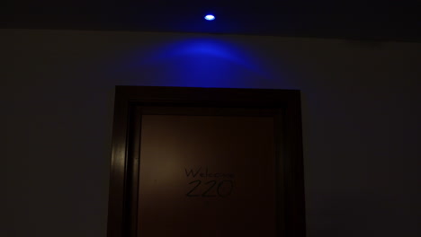 hotel room 220 at night