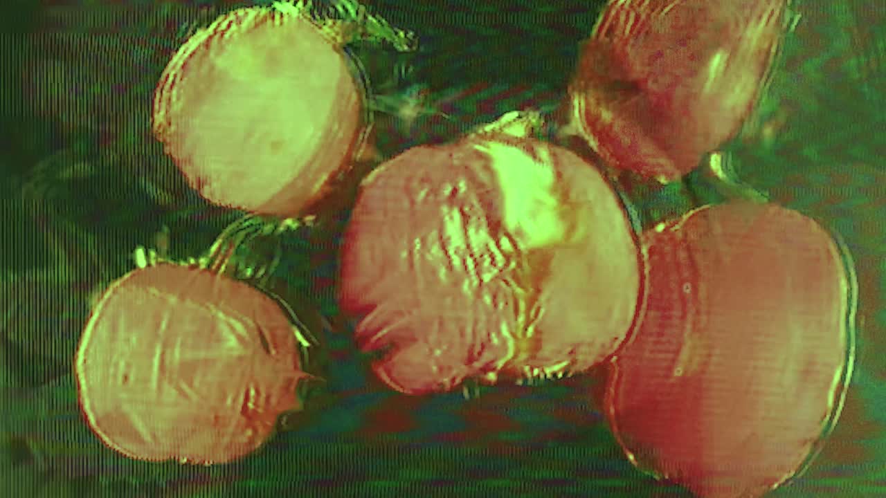 halloween pumpkin jack o' lantern 3d animation in retro VHS style
