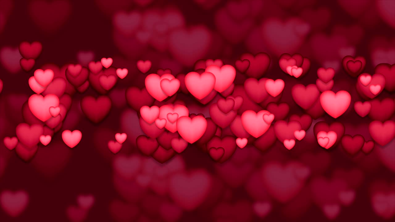 rojo y rosa corazones 3d fondo de movimiento abstracto