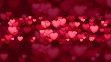 red and pink 3d hearts abstract motion background