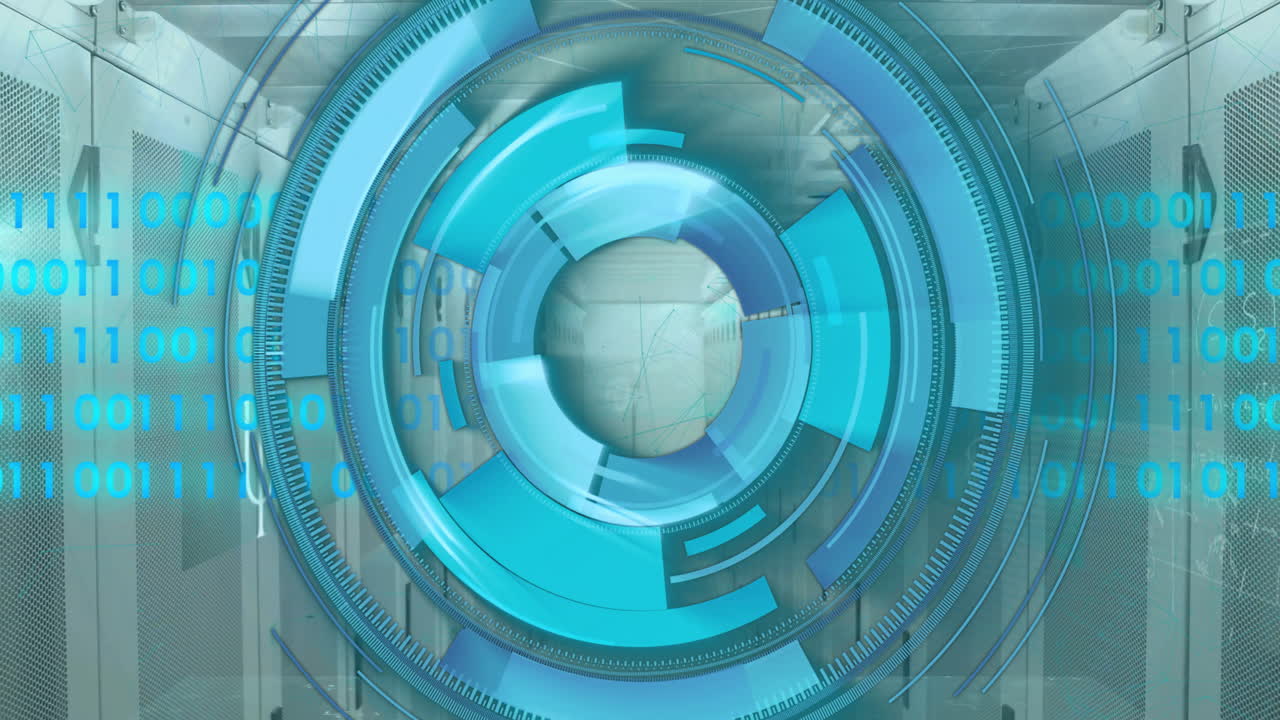 Animation of scope scanning and data processing over server room