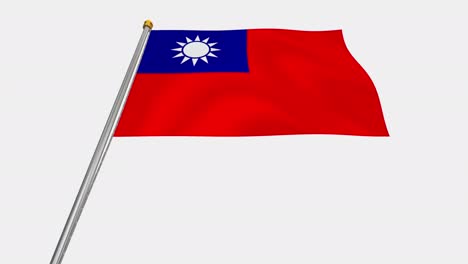 loop video of ttaiwan flag  fluttering in the wind, slow motion video of 4k , with alpha channel