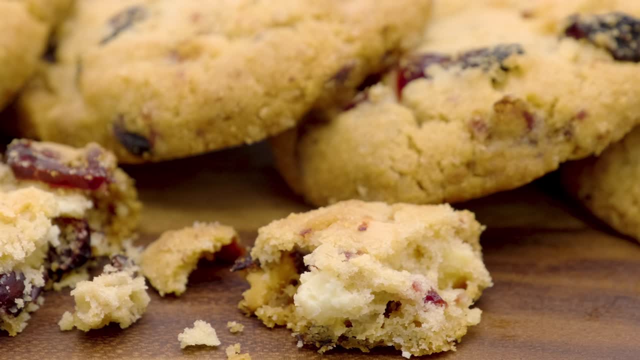 Truck shot of pile a delicious tasty recipe apple cookies homemade isolated on wooden table
