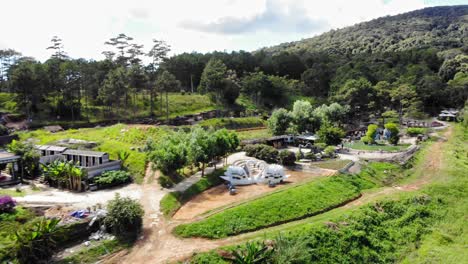fly over clay tunnel in da lat city, vietnam