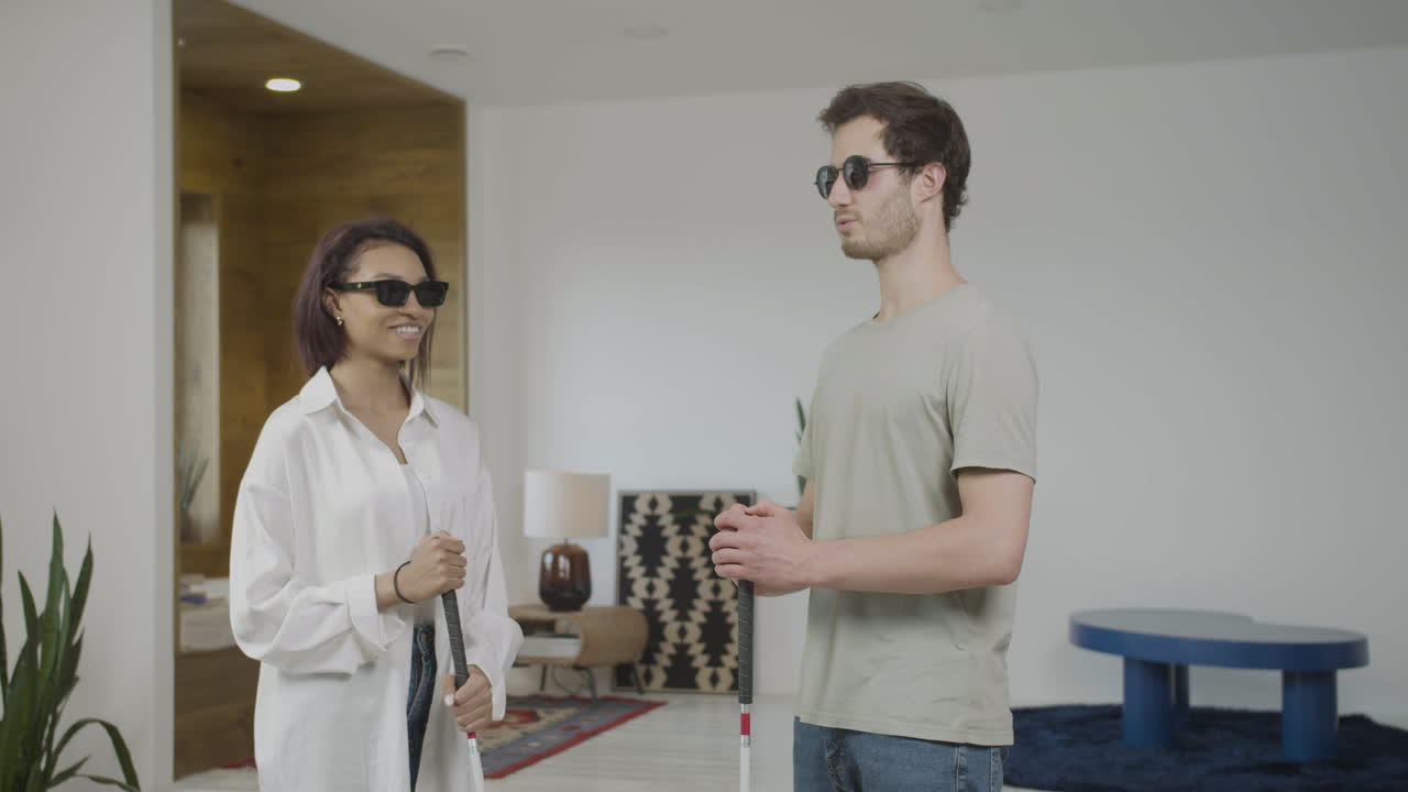 Blind friends in a flat