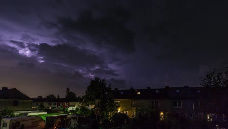 nighttime view of a quiet residential area