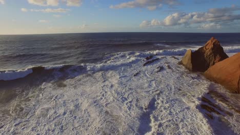 big waves at the most south western point of europe, cabo de são vicente and sagres in the algarve, portugal