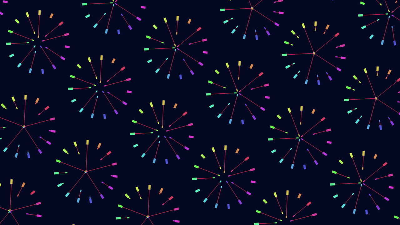 Motivo a linee circolari vivaci su sfondo nero per web design e grafica
