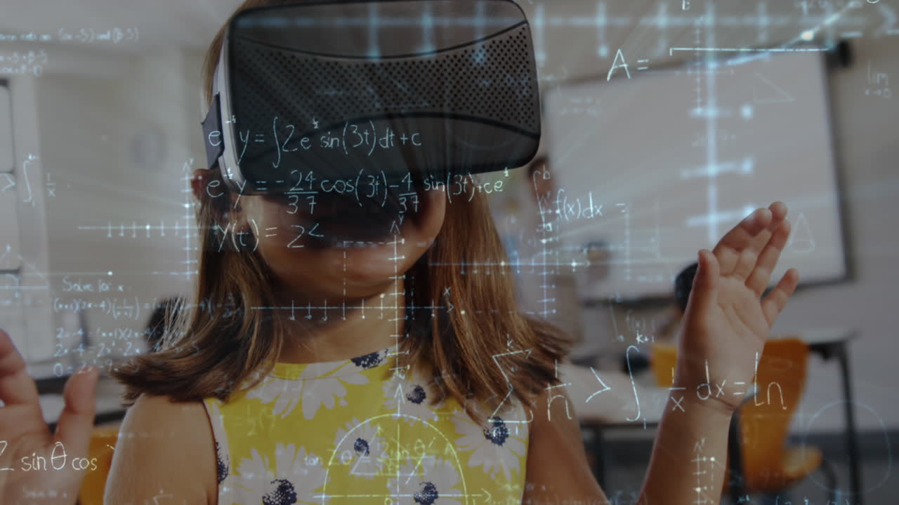Animation of mathematical equations over schoolchildren using vr headsets
