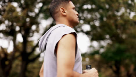 start, morning and a man in nature for fitness