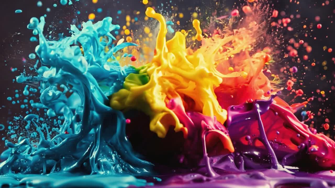 Vibrant Colorful Paint Splash Explosion