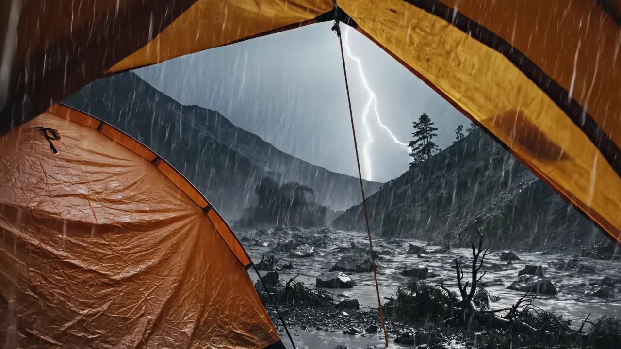 Camping in a Tent During a Lightning Storm