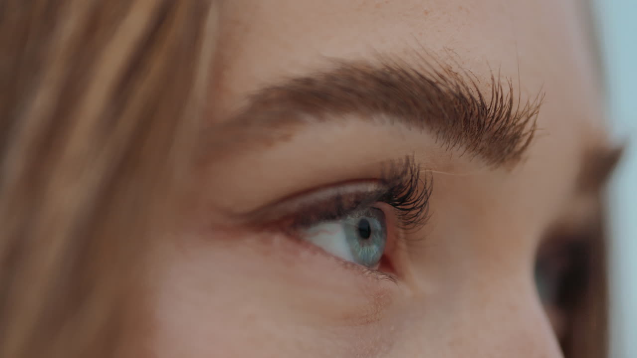 Close-up of a woman's face, eyes and eyebrows