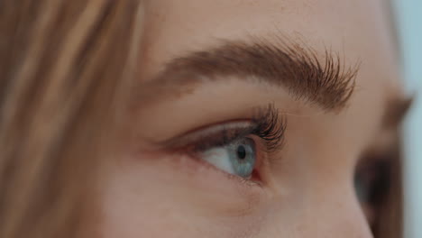 close-up of a woman's face, eyes and eyebrows