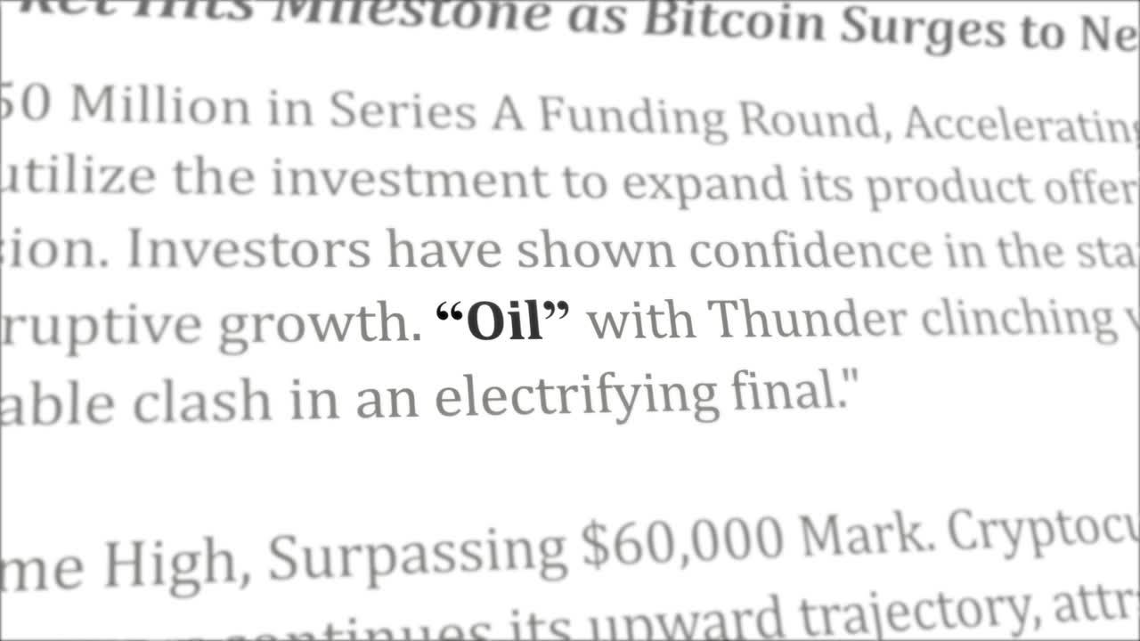 Oil news headline in different articles