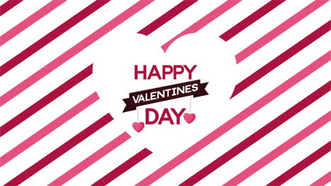 valentines day animated card with stripes and heart