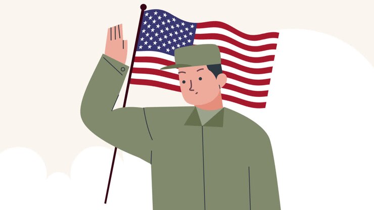 An animation of a Flat illustration for usa memorial day celebration