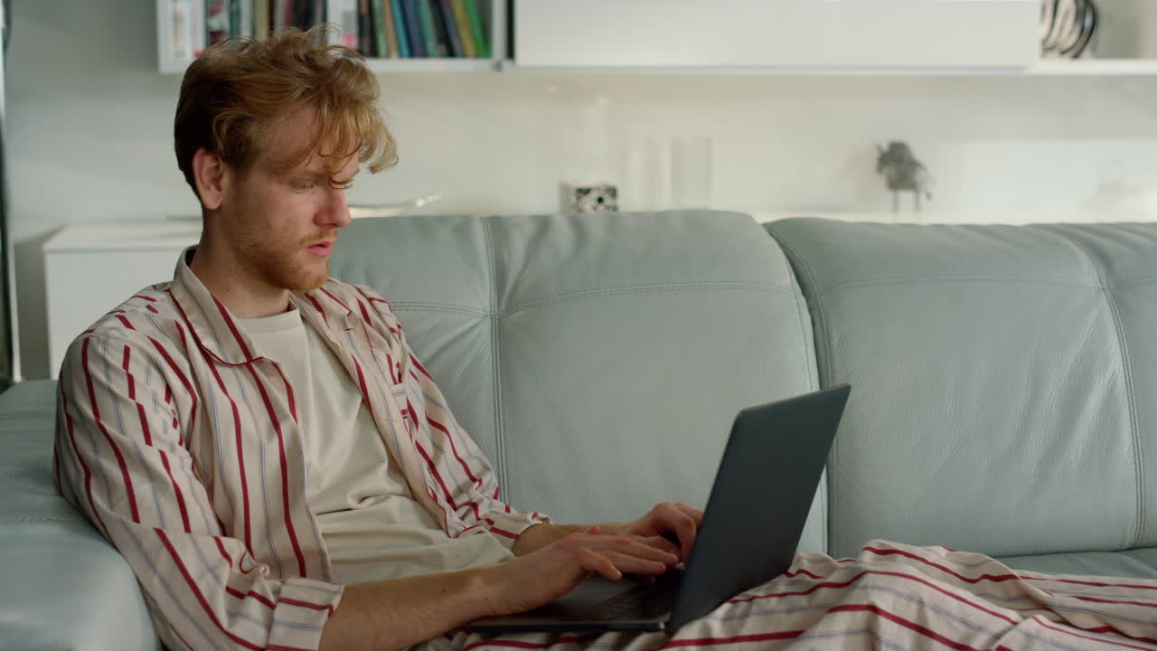 Student typing university essay at home closeup. Focused businessman work laptop