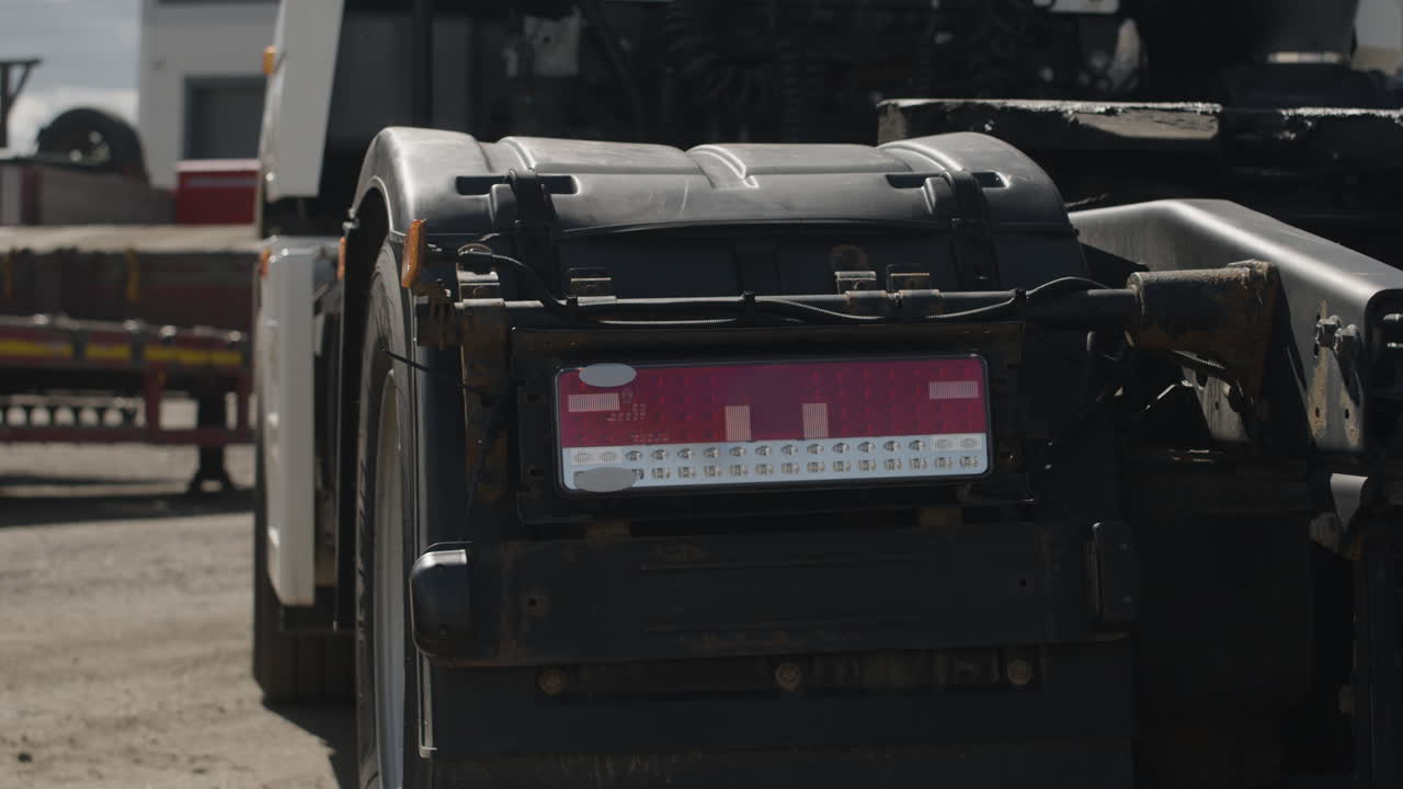 Truck with illuminated tail lights