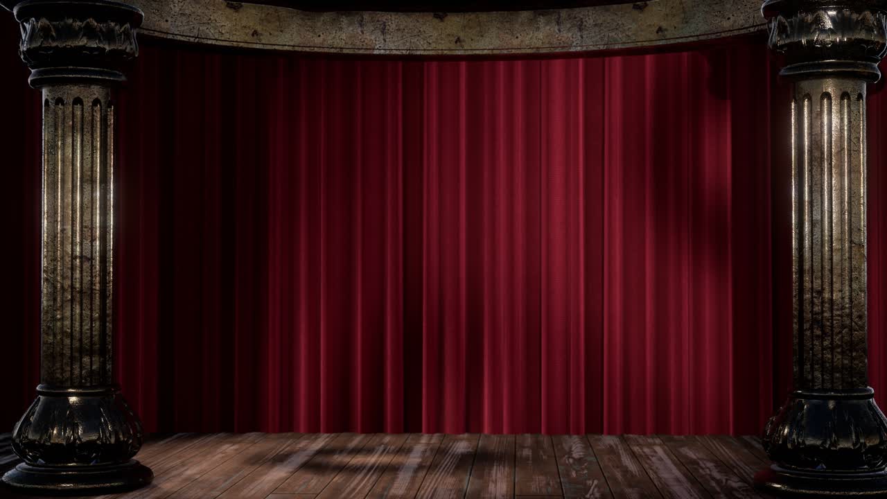 cortina de escenario con luz y sombra