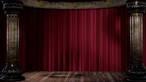 stage curtain with light and shadow