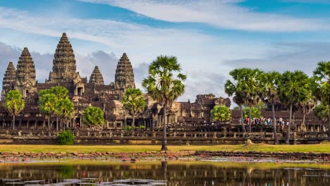 time lapse of angkor wat in siam reap, cambodia.