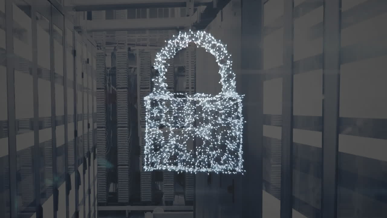 animación del icono del candado en los servidores de la computadora