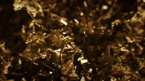 golden color metal fillings in macro
