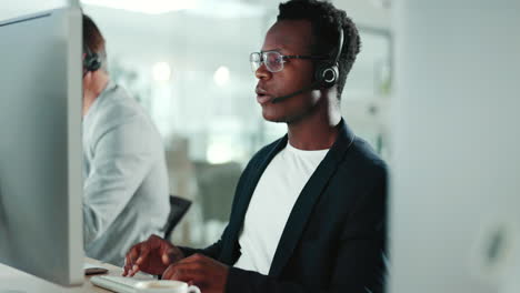 Geschäftsmann,-Büro-Callcenter