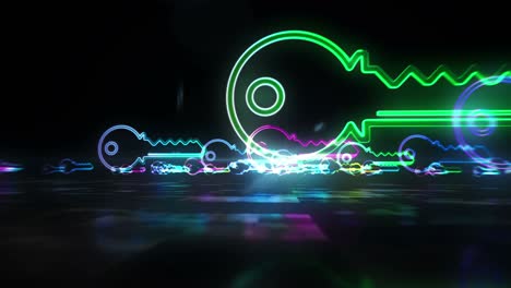 símbolo de encriptación de la clave animación de hiperespacio en bucle abstracto