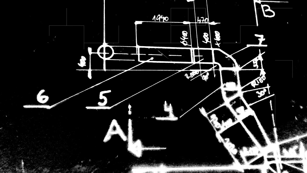 High-quality vintage monochrome engineering blueprint showing technical duct drawings. Ideal for architecture presentations, industrial manufacturing, and engineering software.
