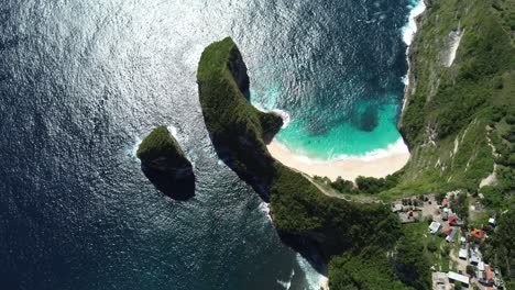 aerial view of nusa penida’s coastal cliffs and turquoise waters