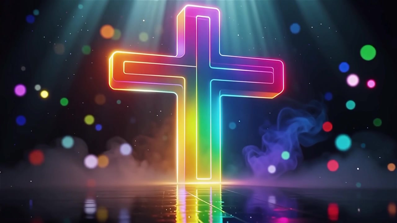 Christian Cross Heavenly Light Worship Background