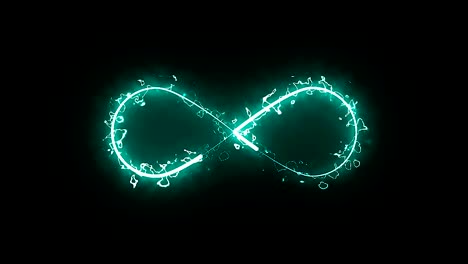 burning infinity sign in space