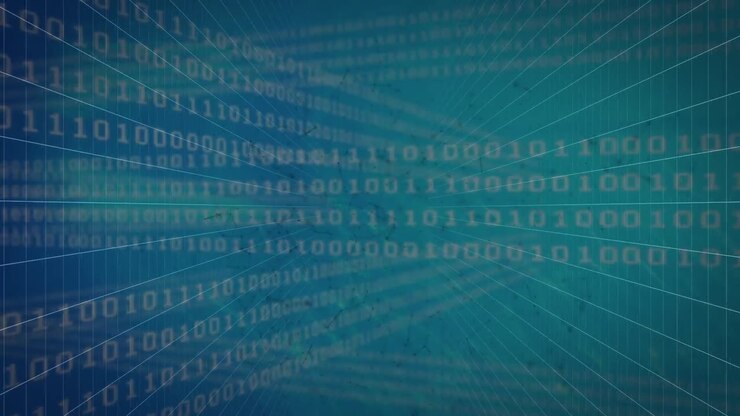 Animation of binary coding and data processing