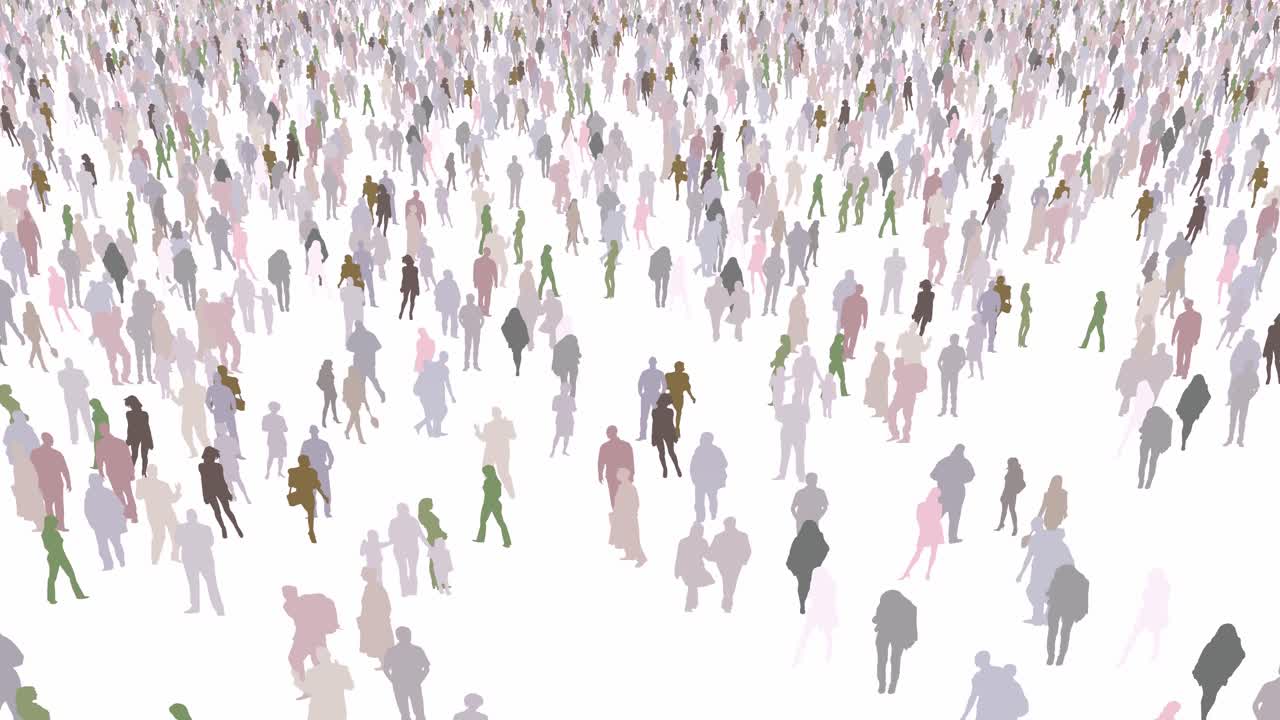 gente colorida en animación de multitudes - gráficos