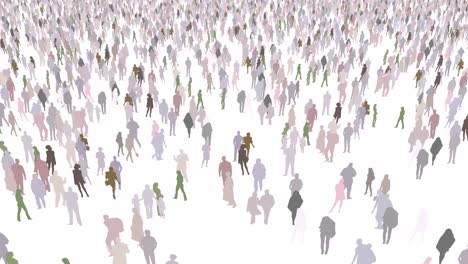 colorful people in crowd animation - graphics