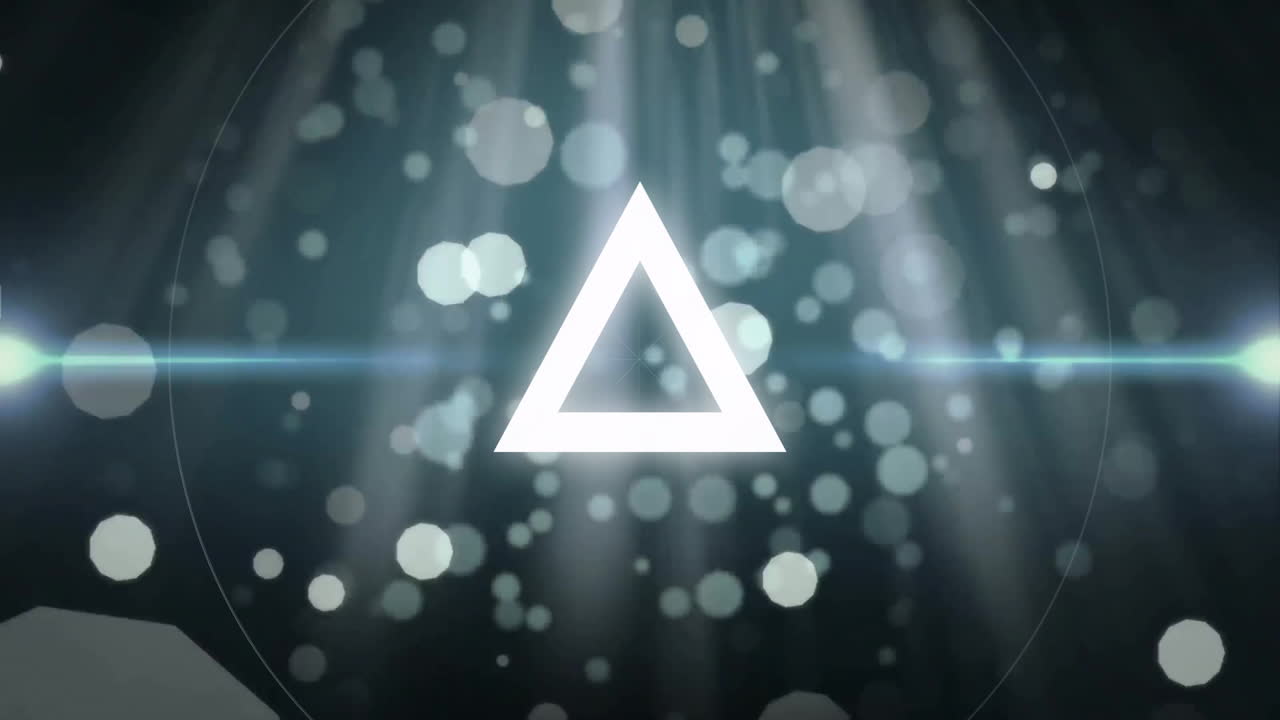 Creating futuristic digital design, abstract geometric shapes and light beams in animation