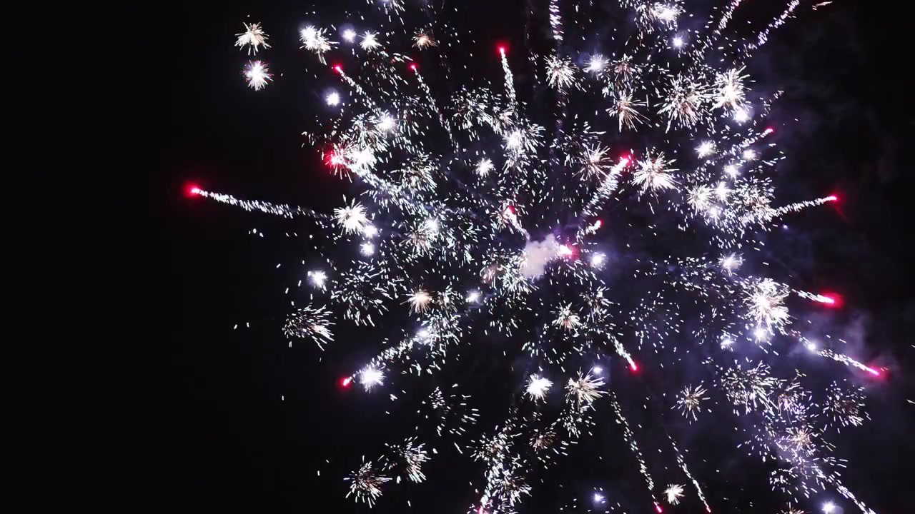 Fireworks on black sky background