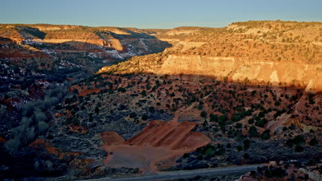 breathtaking aerial footage capturing the early morning hues of the canyonlands near kanab, utah.