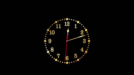 clock with moving arrows. clock time lapse animation.