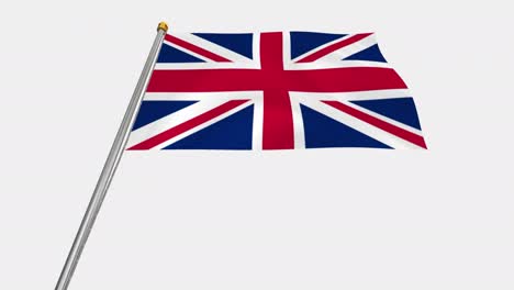 vídeo en bucle de la bandera del reino unido revoloteando en el viento, vídeo en cámara lenta de 4k uhd