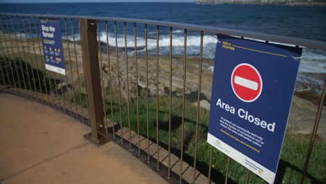 Señal-De-Advertencia---Cierre-De-área---Pandemia-De-Corona---Sydney,-Australia