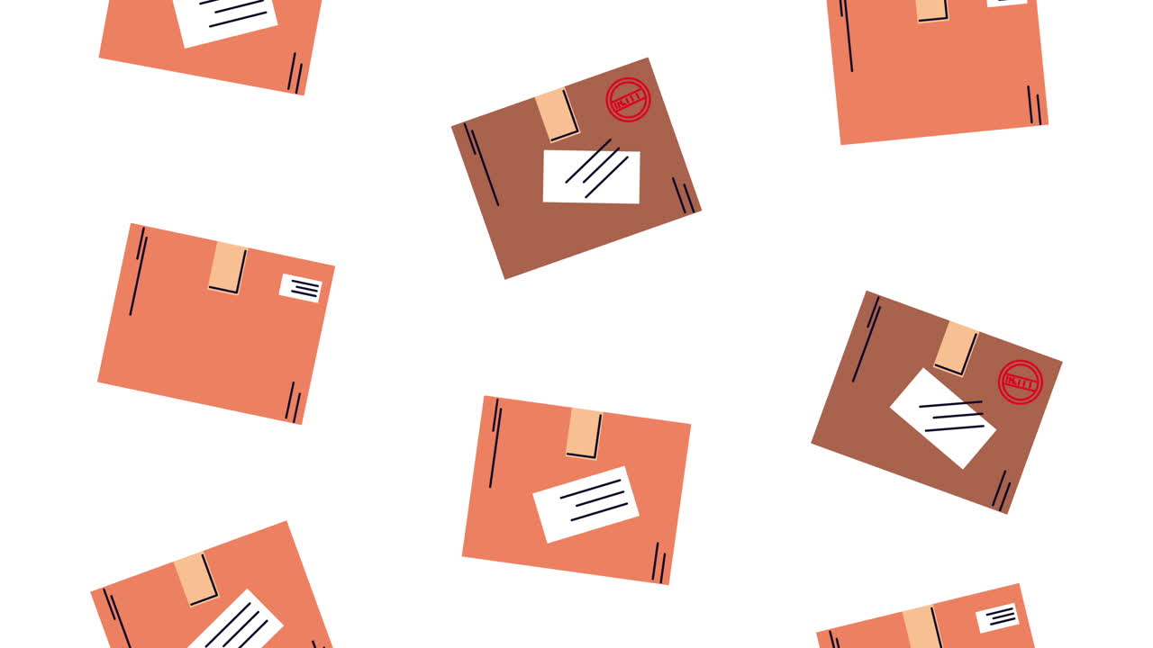 cajas de servicio de entrega animación de lluvia